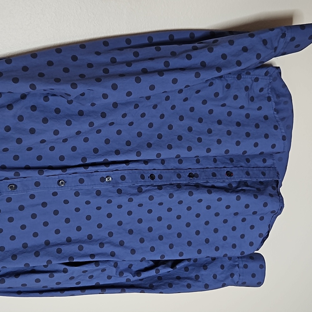 Boden Men's Blue Polka Dot Cotton Button Down Shirt Size Large - Picture 3 of 9